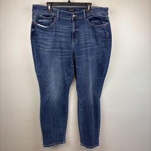 Judy Blue Boyfriend Jeans Womens 20W Blue Dark Wash High Rise Stretch 38x27.5